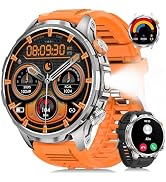 Smart Watches for Men, Military Smart Watch with 100 Days Battery/Flashlight/Heart Rate/Sleep/SpO...