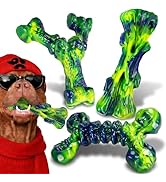 Kseroo 3-Pack Indestructible Dog Chew Toys for Aggressive Chewers, Peanut Butter Nylon Bones for ...