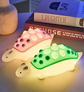 SALUOKE Dinosaur Kids Night Light,Silicone Nursery Dino Lamp with Pop Bubble,7 Nightlight Modes R...