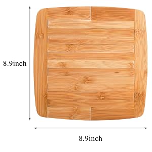Yarlung Bamboo Trivet Expandable 9 Inch to 11.8 Inch, Square Hot Pad Trivet Heat Resistant Mat