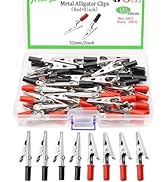 Ruibapa 50PCS 52mm/2inch Metal Alligator Clips Red+Black kit Alligator Clips Electrical Test Clam...