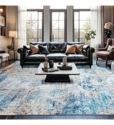 Area Rug 8x10 Washable Rugs Modern Abstract Area Rug Soft Non-Slip Non-Shedding Faux Wool Stain R...