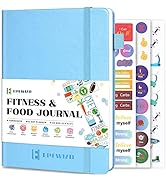 EPEWIZD Food and Fitness Journal Hardcover Wellness Planner Workout Journal for Women Men to Trac...