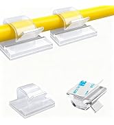 100 PCS Adhesive Cable Clips (Large, White&Black), Upgraded Wall Wire Holder (Large, Clear-100Pcs)