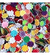 U-Sky 100pcs Random Colorful Daisies Flower Iron on Patches for Girl Clothing Embroidered Sew on ...