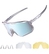 ROCKBROS Photochromic Cycling Sunglasses Men Women 3 Interchangeable Lenses | UV400 Protection Ph...