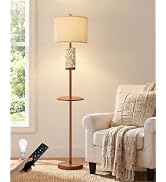 OYEARS 65" Farmhouse Floor Lamp for Living Room, Vintage Dimmable Floor Lamp with Table, Main&Nig...