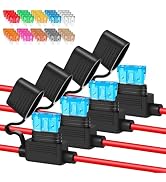 Anyongora 4 Packs 12AWG Inline Fuse Holder, Waterproof Automotive Blade Fuse Holder with 40 PCS S...