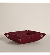 OLETHA Aesthetic Valet Tray, Little Catch-all Dish, Jewelry Holder for Travel, Red