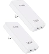 2-Pack 45W Flat USB C Charger Block,2-Ports PPS GaN Android Phone Charger Block, Super Fast Charg...