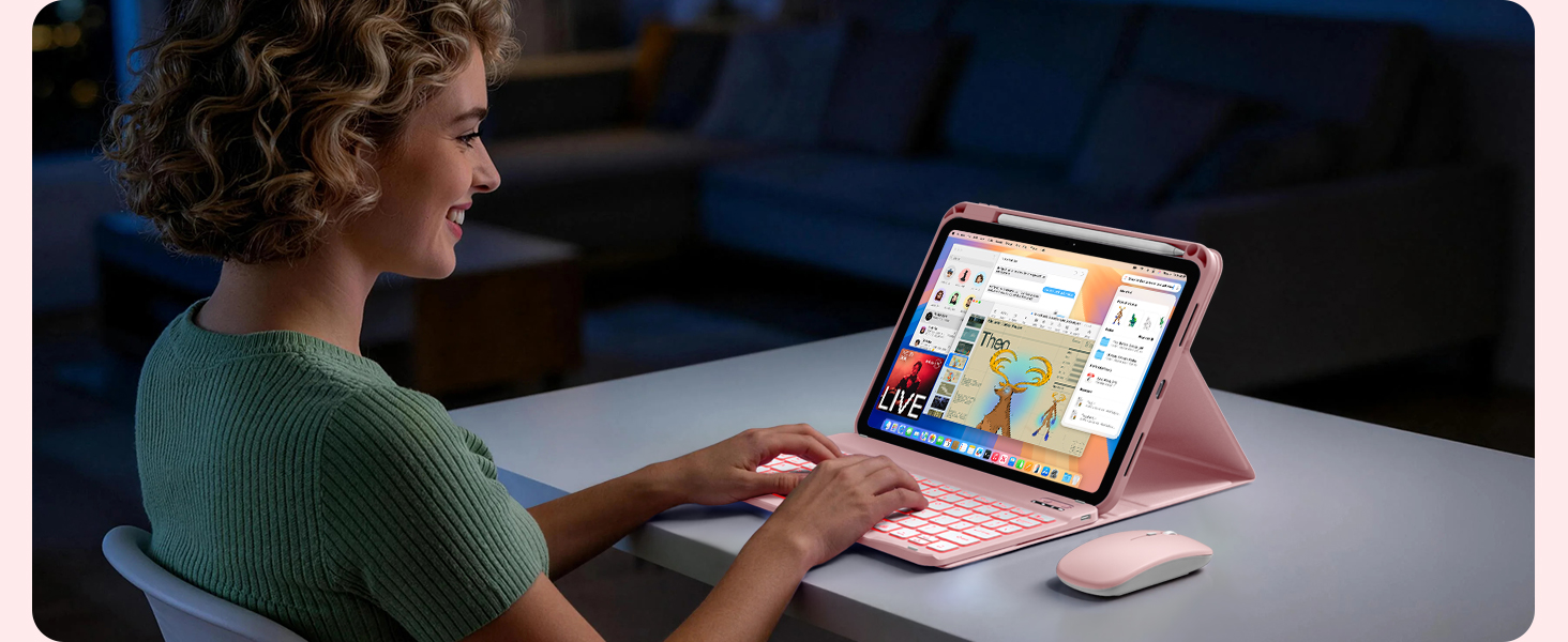 learn at night - apple ipad a16 case with keyboard