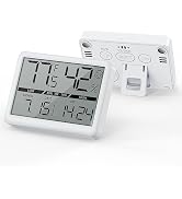 Deeyaple Small Digital Clock, New Upgrade Battery Powered Magnetic Clock Humidity Meter Thermomet...