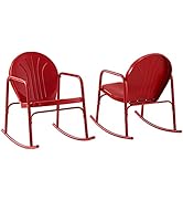 Crosley Furniture Griffith Retro Metal Outdoor Rocking Chairs, Set of 2, for Porch, Deck, Balcony...