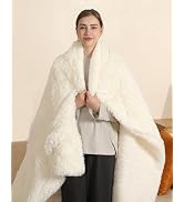 Electric Blanket Heated Throw, Super Cozy Luxury Faux Fur & Extra Thick Sherpa Electric Throw Bla...