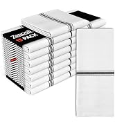 Zeppoli Classic Kitchen Towels - 15 Pack 100% Natural Cotton Kitchen Towel Set, Reusable Wash Clo...