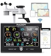 Raddy L7 LoRa Professional Weather Station 1.9 Miles Long Range, Wireless Wi-Fi Weather Station O...