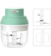 Electric Garlic Chopper, 250ML USB Mini Food Chopper Garlic Mincer with Egg Beater 2 in 1, Vegeta...