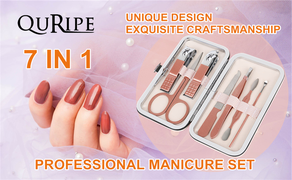 QURIPE Manicure Set (Rose Gold-7)
