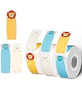 Phomemo D30 Label Maker Tape, Black on Animals Patterns Vertical Label Tape, Special Shapes Pre-C...