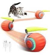 PawsomeFinds Interactive Cat Toy for Indoor Cats, Two Speed Smart Automatic Cat Toy Moving Ball w...