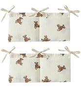 WNHNO 2Pcs White Bedside Hanging Bags Milk Bottle Bib-Storage Crib Organizer Baby Nappy-Dormitory...