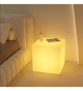 PTVGS LED Cube Lights, 16-inch Rechargeable Cordless Lamp RGBW Color Changing Lamp with Remote, I...