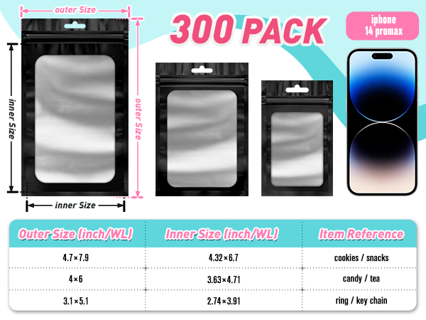 funfery 300 pack mylar bags