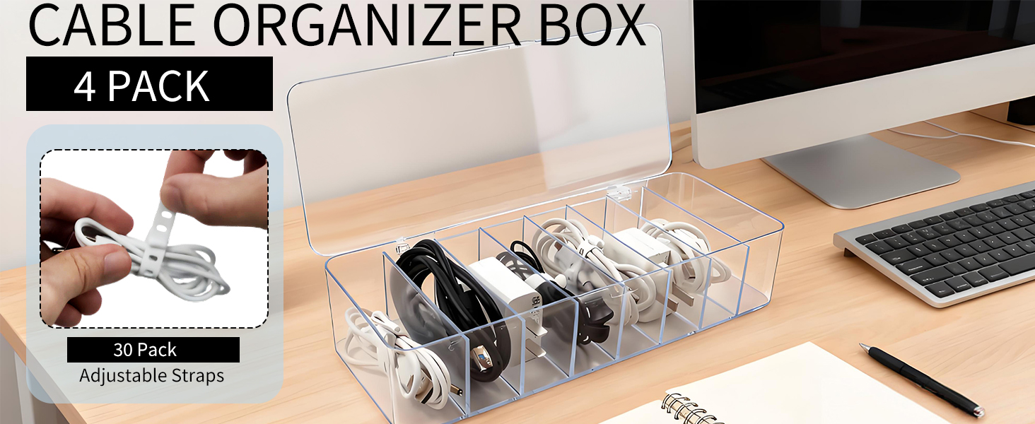 4 Pack Cable Storage Organizer