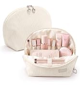 EPEDAL24 Travel Makeup Bag for Women, Shell Shape Corduroy Cosmetic Bag, Large Capacity Waterproo...