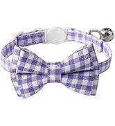 AIITLE Breakaway Cat Collar with Cute Bow Tie and Bell, Detachable Adjustable Safety Collars for ...