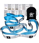 Foyer Nuage Stretch Bands for Exercise, Non Elastic Yoga Stretching Strap with Loops, 3.8cm x 2.4...