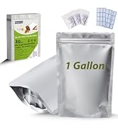 30pcs 1 Gallon Mylar Bags for Food Storage with Oxygen Absorbers 400cc and Labels, Extra Thick 10...