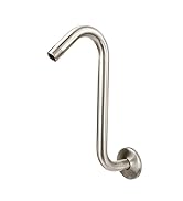 12 Inch Shower Head Extension Arm by JSJacksonSupplies S Shaped Design Extender High Rise Curved ...