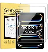 Gerutek 2-Pack Screen Protector for iPad Pro 11-inch M4 2024, Scratch Resistant Tempered Glass Fi...