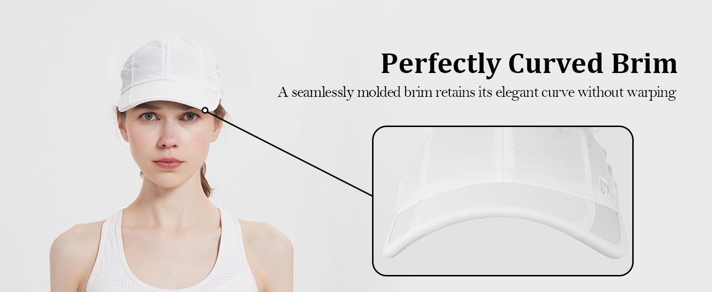 Fast drying outdoor hat with curved brim