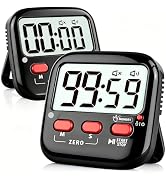 Azosowo 2 Pack Digital Timer for Kids Teacher Classroom Kitchen Office | W/ AAA Battery, Out of t...