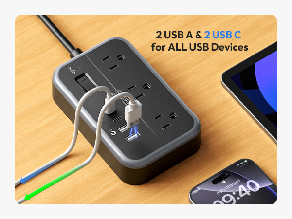extension cord with USB ports