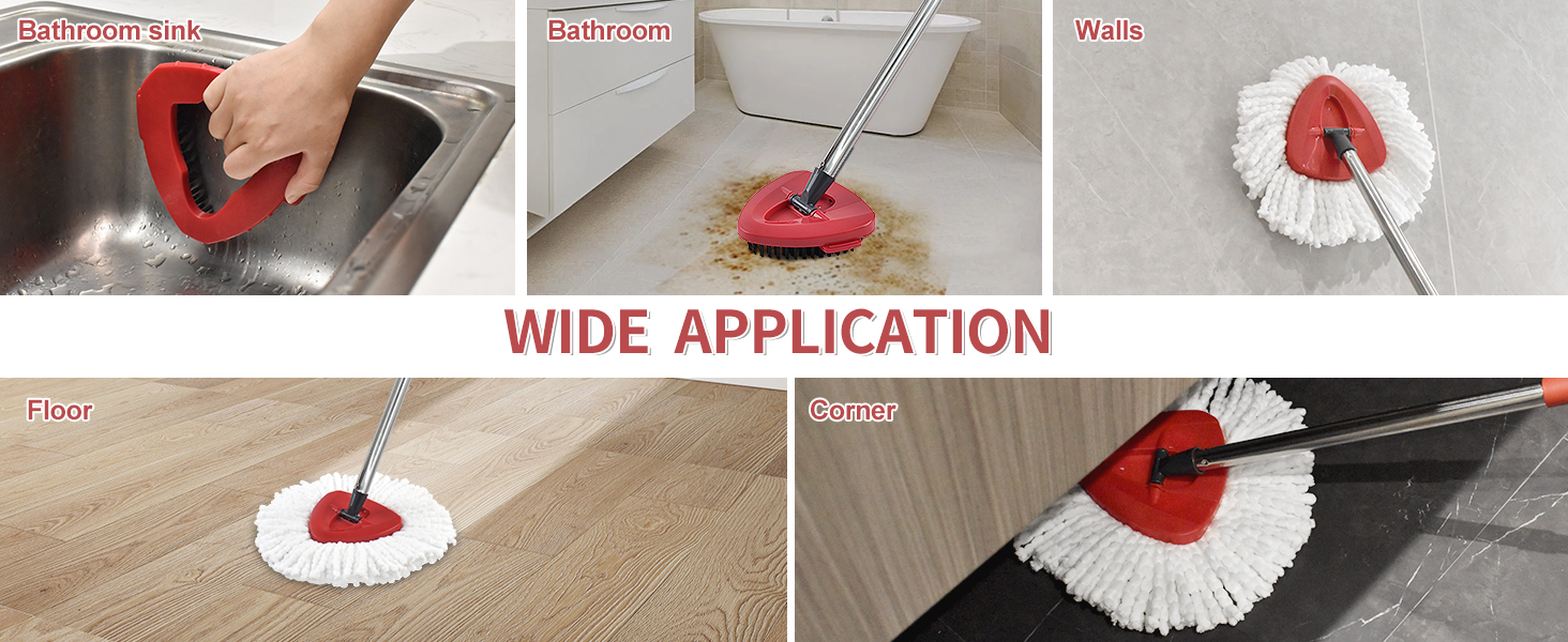 Mop Heads Replacements and Brush Head for Deep Clean Tough Stains