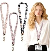 3Pcs Scrunchie Lanyard Teacher for Id Badges Keys with Retractable Badge Reel Cute Teacher Lanyar...