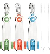3 in 1 Cup Lid Gap Cleaning Brush Set with 3 Straw Cleaner Brush, Multifunctional Cup Cover Clean...