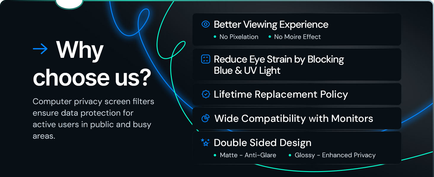 23.6 Inch Computer Privacy Screen Filter Widescreen Monitor Anti-Glare Anti-Scratch Protector Film