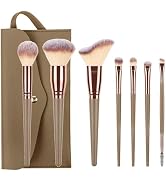 LTIYV Beauty makeup brushes set, 7-Piece Rose Gold with Brush Cleaner, Premium Bristles for Found...
