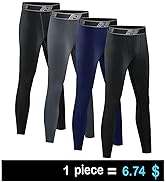 HOPLYNN 4 Pack Youth Boy’s Compression Pants Leggings Tights Athletic Base Layer Under Pants Gear...