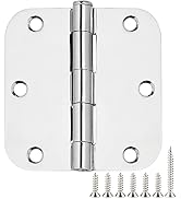 Polished Chrome Door Hinges 3.5 Inch 3 Pack Indoor 3 1/2 Inside Interior Door Hinge Pantry Laundr...