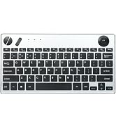 JOMAA 78 Keys Dual Mode Wireless Trackball Keyboard, Bluetooth 5.0 & 2.4G Wireless Keyboard with ...