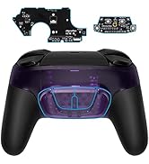 eXtremeRate Back Buttons Attachment for Nintendo Switch Pro Controller, Clear Atomic Purple Back ...