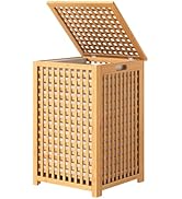 oakvivo Laundry Hamper with Lid, Bamboo Laundry Basket with Removable Liner Bag and Handles, Rais...