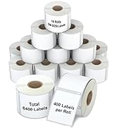 16 Rolls 6400 Labels 2-1/8" x 2-3/4" Direct Thermal Labels Replacement Compatible for DYMO 30258,...