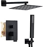 SaniteModar Shower Head, 10 Inch Bathroom Shower Faucet Set, Multi-function Rainfall Square Showe...