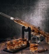 Gifts for Men Dad, Whiskey Decanter Set - Gun AR Limited Edition, Silencer Stopper - 800 ml & 4, ...